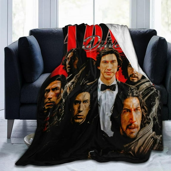 Blanket Adam Actors Driver Throw Flannel Blankets Warm Soft Cozy Fuzzy Air Conditioning Blanket for Living Room Sofa Bed Gift Blankets for All Seasons 30"x40"