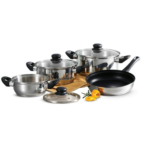 Tramontina 7-Piece PrimaWare Stainless Steel Cookware Set with Tri-Ply (Best Tri Ply Stainless Steel Cookware)