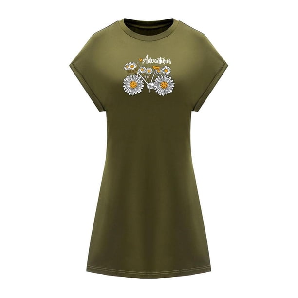 Vestido corto de verano para mujer, ropa de calle, vestido de línea A para caminar, viaje de trabajo XL