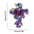 thumbnail image 3 of Harlier Tuilps Crosses Wreath, Easter Cross Wreaths for Front Door, Artificial Spring Easter Wreath, Religious Crosses Wreath Sign with Ribbon Bow for Indoor Outdoor Porch Window Decor, 3 of 8