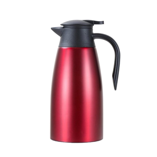 Jarra Térmica Café con Diseño Elegante Y Dispensador Tetera Aislante Termo de Acero Inoxidable con Asa Resistente Adecuada para Reuniones Familiares O rojo
