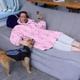 thumbnail image 3 of Wearable Oversized Blanket,Pink Breast Cancer Wearable Blanket Hoodie for Adults,Cozy Hooded Blankets with Super Pockets,Super Warm Fuzzy Pullover for Women & Men, 3 of 6