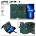 thumbnail image 4 of Jiahe Cover for iPhone 14 Plus, Mulit-Function Wallet Case,Flip Leather Zipper Card Holder Stand with Adjustable Shoulder Strap Full Body Protection Case Cover, darkgreen, 4 of 7
