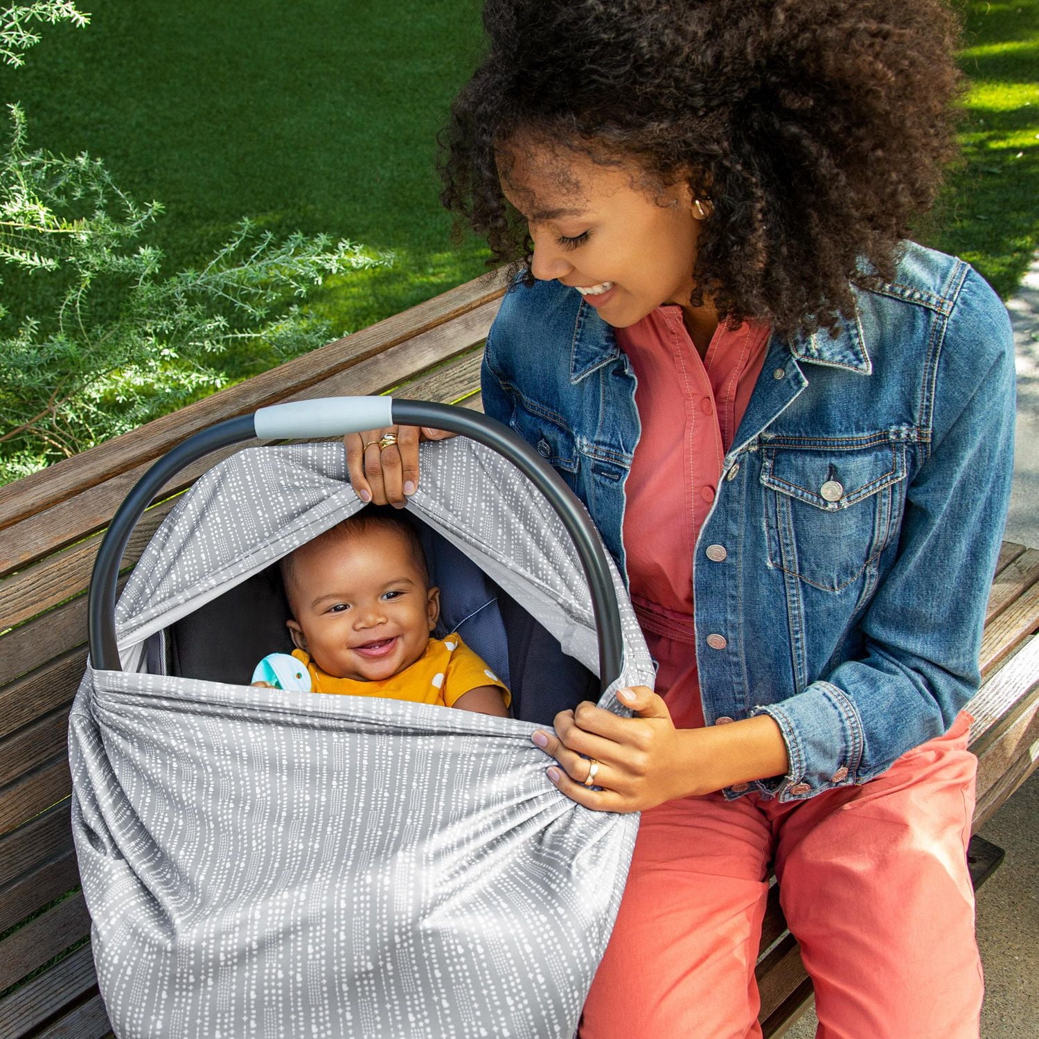 Munchkin Brica XtraGuard Antimicrobial 5-in-1 Car Seat Cover and Nursing Cover, Grey, Nursing Cover