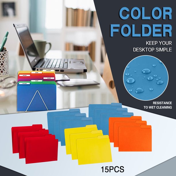 File Folder, 1/3 Cut Tab, Letter Size, Great for Organizing and Easy