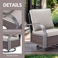 thumbnail image 5 of OPOHORO Outdoor Swivel Rocking Glider Chairs Set of 4, Outside All Weather Brown Wicker Patio Rocker Chairs for Porch or Deck, Beige Cushion, 5 of 7