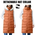 thumbnail image 5 of Roncen Women's Winter Long Padded Vest - Hooded Stand Collar Sleeveless Outerwear - Casual Quilted Coat with Front Pockets, 5 of 9