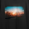 thumbnail image 2 of Sunrise Over A Field Crew Neck Short Sleeve Women's Black Crop Top-Large, 2 of 7