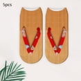 thumbnail image 6 of Segolike 5 Pairs Flip Flop Print Socks 3D Pattern Socks Adult Short Sock Accessories Funny Stocking Low Ankle Socks for Halloween Gift C, 6 of 7