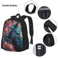 thumbnail image 5 of Naloa Colorful Floral Patterned Horse Print Large Capacity Backpack Lunch Bag Pencil Case Combination 3 Piece Set for Student, 5 of 8