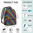 thumbnail image 6 of Rainbow Checkerboard Backpack for School,Cute School Bag,Schoolbag with Adjustable Shoulder Straps & Padded Back,15.3"x11"x7.1".﻿, 6 of 6