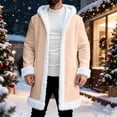thumbnail image 6 of QATAINLAV Christmas Jacket for Men Warm Lined Winter Fleece Hooded Cardigan Funny Santa Claus Coat, Khaki, S, 6 of 9