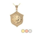 thumbnail image 1 of LION SHIELD PENDANT NECKLACE IN GOLD (YELLOW/ROSE/WHITE) - 10K, Rose Gold, Pendant with 22" chain, 1 of 1