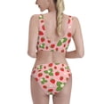 thumbnail image 3 of Picia Strawberries Women's High Waisted Bikini Scoop Neck Swimsuit Two Pieces Bathing Suit-Medium, 3 of 8