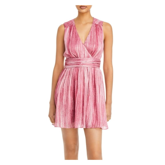 Aqua Womens Striped Metallic Mini Dress