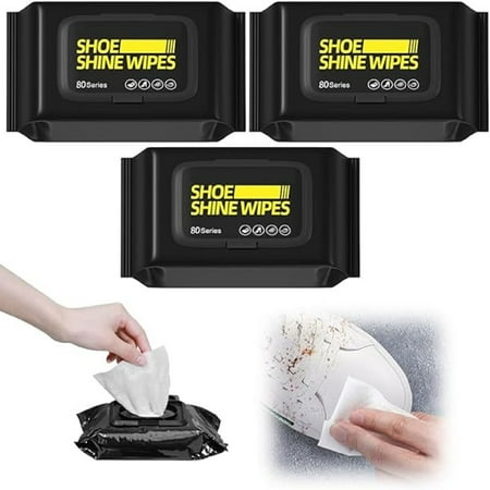 

HiCafh Instant Shoe Cleaning Wipes 80pcs/pack New Quick Clean Shoe Shine Wipes Sole Cloth Disposable Sneaker Cleaners（5ml）