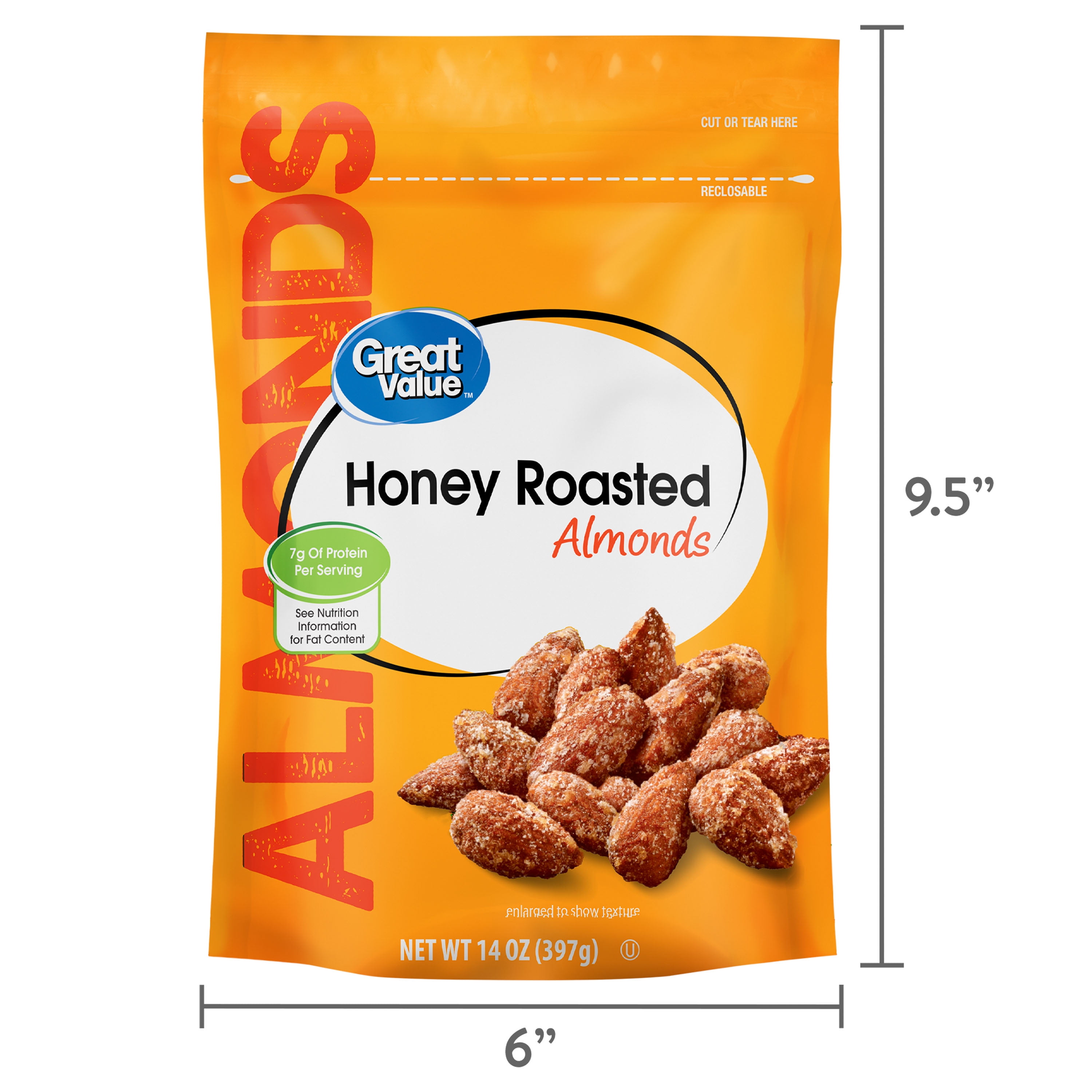 Great Value Honey Roasted Almonds, 14 oz