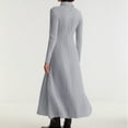 thumbnail image 4 of WTOBBY Ladies' Temperament Slim Fit High Neck Fashionable Solid Color Long Sleeved Dress - Sophisticated and Elegant Dress with High Neck, Great for Formal or Casual Settings,Gray XS, 4 of 4