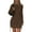 Brown, variant on Women's Fall Off The Shoulder Dresses Casual Long Sleeve Ruched Side Slit Cocktail Party Bodycon Mini Dress