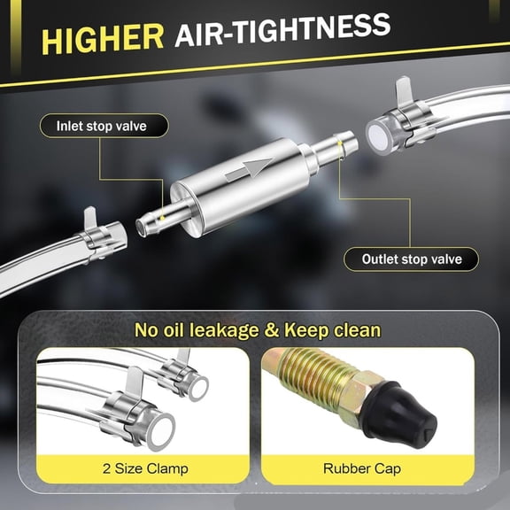 One Way Check Valves Tube Bleeding Tools Brake Bleeder Hose Clutch Brake Fluid Bleeder Hose Motorcycle Brake Bleeder Kit
