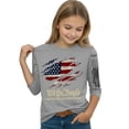 thumbnail image 4 of Abcomgle 4th Of July T Shirts for Toddler Girls 250th Anniversary Print Patriotic Tops 3/4 Sleeve Crewneck T Shirt Comfy Independent Day Tees,Gray,3-4Years, 4 of 5