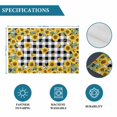 thumbnail image 6 of Yellow Sunflower Placemats Set of 12, Summer Bee Floral Black White Plaid Placemats for Dining Table, Place Mats for Kitchen Tabletop, Waterproof Wipeable Dining Table Mats Set, 6 of 9