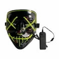 thumbnail image 1 of EL Wire Ghost Mask Slit Mouth Light Up Glowing LED Mask Halloween Cosplay Glowing, 1 of 1