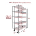 thumbnail image 5 of Crescent 4000 LBS Capacity, 48W 18L 76H Chrome, 5 Tier NSF Wire Shelving Rack for Storage in Garage Kitchen Bathroom Bedroom Bathroom, Heavy Duty Rolling Storage Shelfs with 4" Casters, 5 of 8