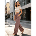 thumbnail image 2 of Gleelaud Women's High Waist Wide Leg Lounge Pants, Soft Stretch Drawstring Casual Yoga Pants with Side Pockets, 2 of 9