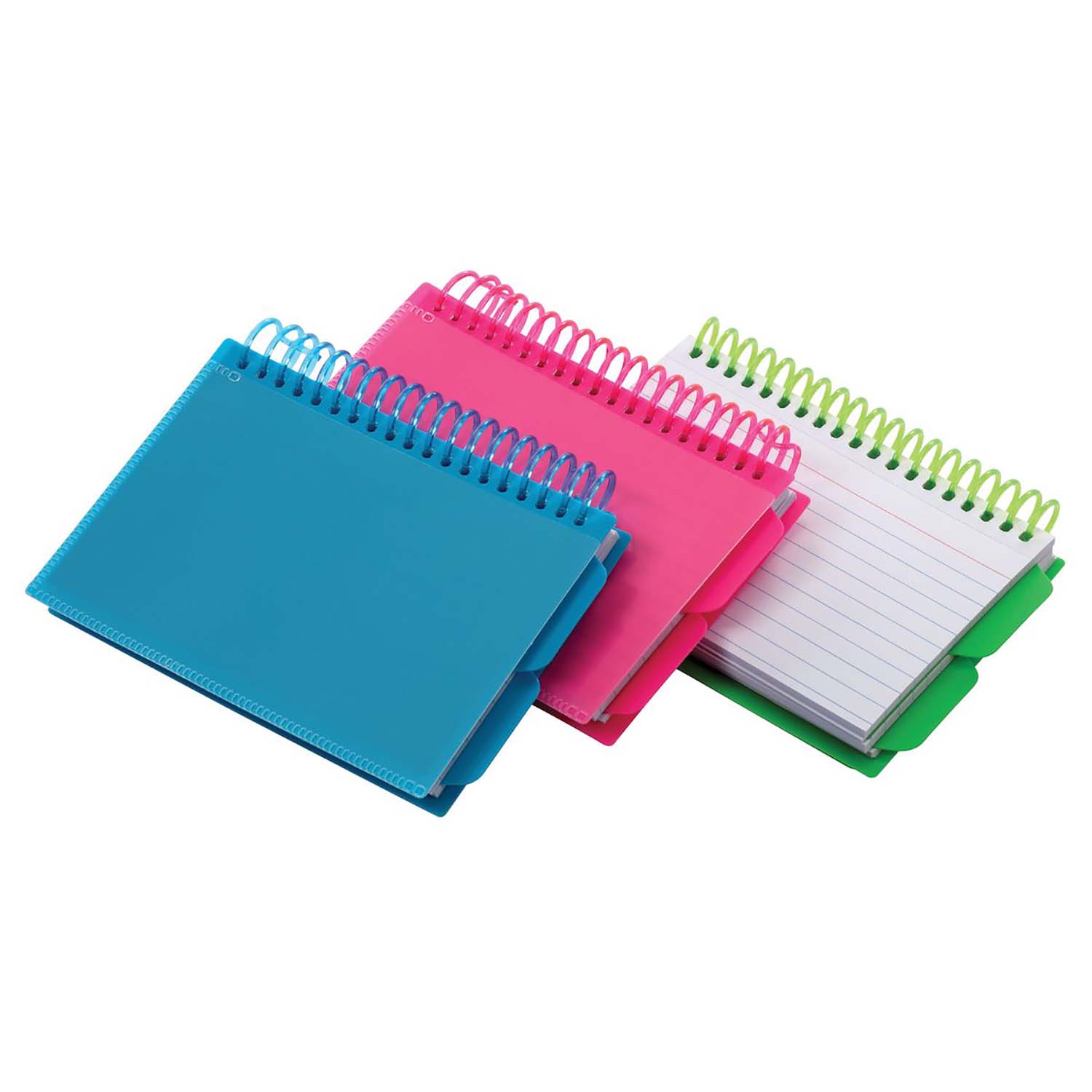 Oxford View Front Spiral Index Cards 3" x 5" Poly Cover, Pack of 6