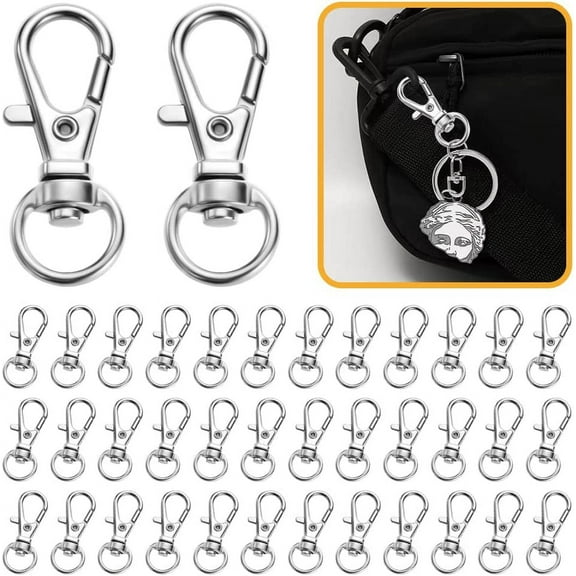 Swivel Clasps Lanyard Snap Hook, Swivel Snap Hooks Metal Key Chain Clip Hooks Lobster Clasps for Keychains Hardware, Jewelry Making, Crafts Small