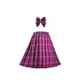 thumbnail image 1 of Jupe Fille Ensemble Uniforme Scolaire Enfants Jupe Ourlet Plissé Tartan Rose 7-8 Ans, 1 of 5
