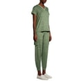 thumbnail image 4 of Hanes Women’s Short Sleeve Hoodie and Pajama Cargo Pant Set, 4 of 6