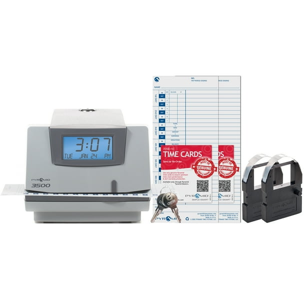 Pyramid 3500 MultiPurpose Time Clock and Document Stamp Bundle