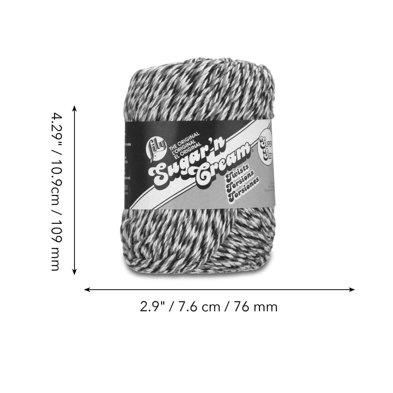 Lily Sugar N' Cream Super Size Twists Yarn, Overcast Twists, 3oz(85g), Medium, Cotton