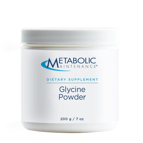 Metabolic Maintenance Glycine Powder, 1000 mg Glycine, Hypoallergenic Formula, Unflavored Powder, 200 Servings, 7 oz