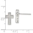 thumbnail image 2 of Primal Silver Sterling Silver Cubic Zirconia Cross Post Earrings, 2 of 4