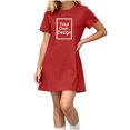 thumbnail image 5 of Auroural Girls Customized Customers Short Sleeve T Shirt Dress Casual Crew Short Sleeve Round-Neck Dress Kids, 5 of 9