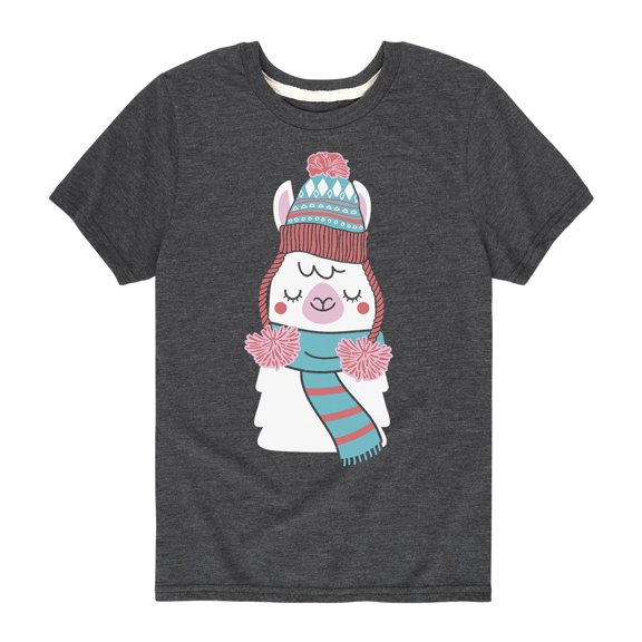 Instant Message - Llama With Winter Hat - Toddler Short Sleeve Tee