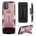 thumbnail image 3 of Compatible for Nokia G400 5G Case with Holster Belt Clip Hybrid Shockproof Protective Phone Cover with Kickstand - Rose Gold, 3 of 5
