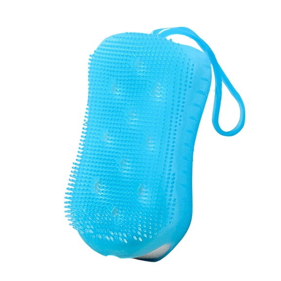 Shower Exfoliating Scrub Sponge Silicone Body Scrubber Bubble Bath Brush Massager Skin Cleaner Cleaning Pad Bathroom Accessories for Gentle Daily Exfoliation