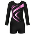 thumbnail image 5 of YONGHS Kids Girls Dance Sports Workout Unitard Biketard Gymnastics Leotard with Booty Shorts Tracksuit Pink 14, 5 of 7