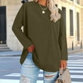 thumbnail image 2 of Womens Long Sleeve Tops Plus Size Loose Fit T Shirts Round Neck Casual Solid Color Top Comfy Basic Clothes Spring Tops for Women 2026, 2 of 5