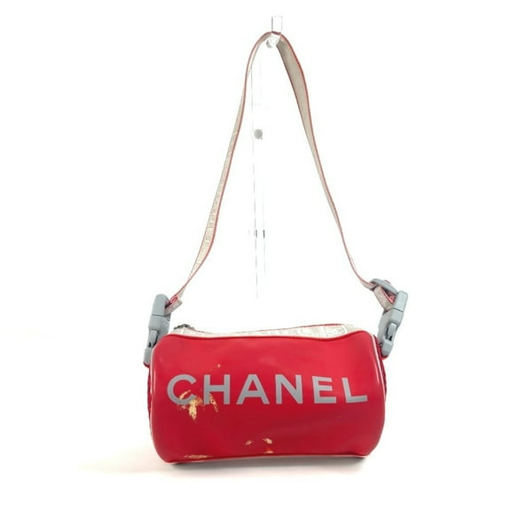 Pre-Owned CHANEL Chanel Sport Bicolor Logo Cylinder Shoulder Handbag Rubber Women's... (Good)
