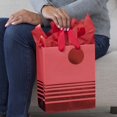 thumbnail image 2 of 9" Medium Gift Bag with Tissue Paper (Red Foil Stripes) for Christmas, Birthdays, Father's Day, Graduations, Valentines Day, Sweetest Day, 2 of 3