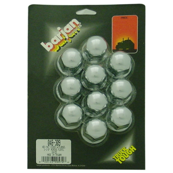 BARJAN 1-1/8" HEX NUT COVER WITH FLANGE - 10 PER CARD