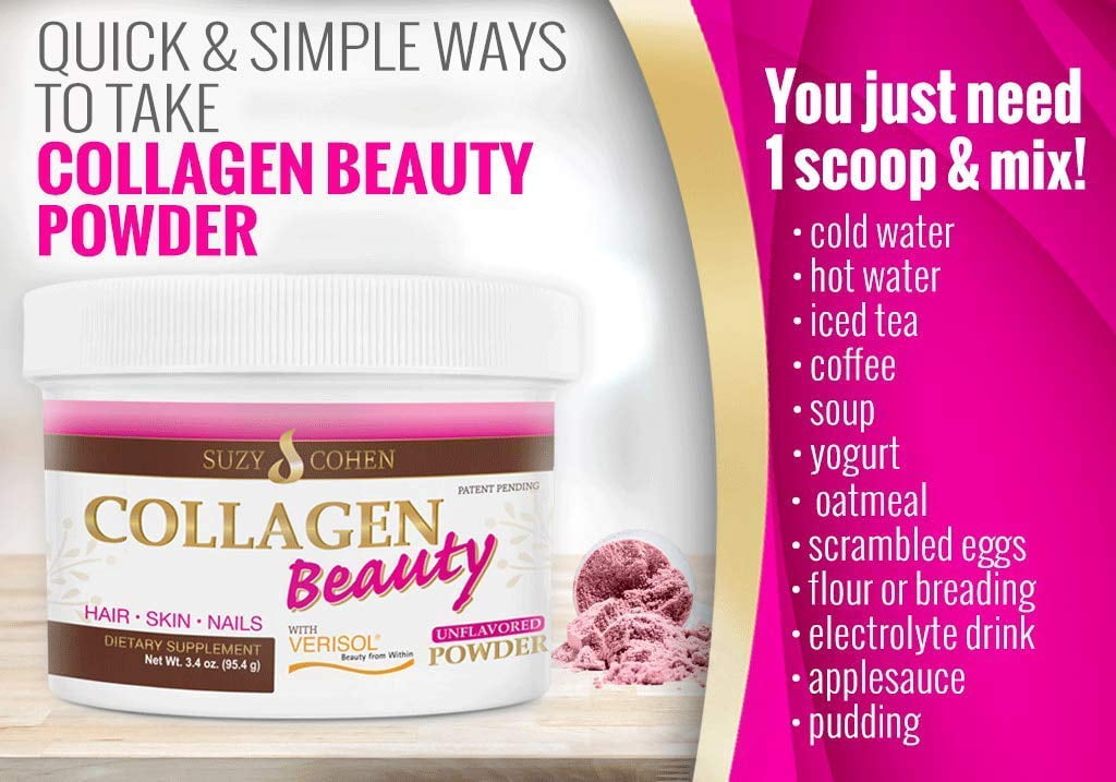 Anti Aging Hydrolyzed Collagen Beauty Protein Powder - Suzy Cohen (3.3 oz)
