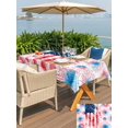 thumbnail image 5 of Outdoor Tablecloth with Umbrella Hole for Patio/Picnic/Party/Camping, Patriotic 250 Waterproof Table Cloth Rectangle Table Cover Washable, American Flag 4th of July Fireworks Blue Red (52"x 70"), 5 of 9