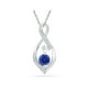Pendentif Saphir Bleu Créé par Lab 5/8 Carat (ctw) Infini en Or Blanc 10 Carats avec Diamants 1/10 (ctw) – image 1 sur 2
