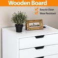 thumbnail image 3 of HomGarden 5-Drawer Chest Organizer Modern MDF Storage Dresser Cabinet Lockable Casters, White, 3 of 9